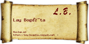 Lay Bogáta névjegykártya